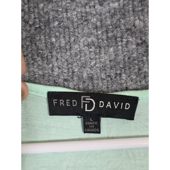 Fred David Shirt Womens Large Mint Green Sunday Forever Graphic Scoop Neck Rayon - Picture 2 of 7